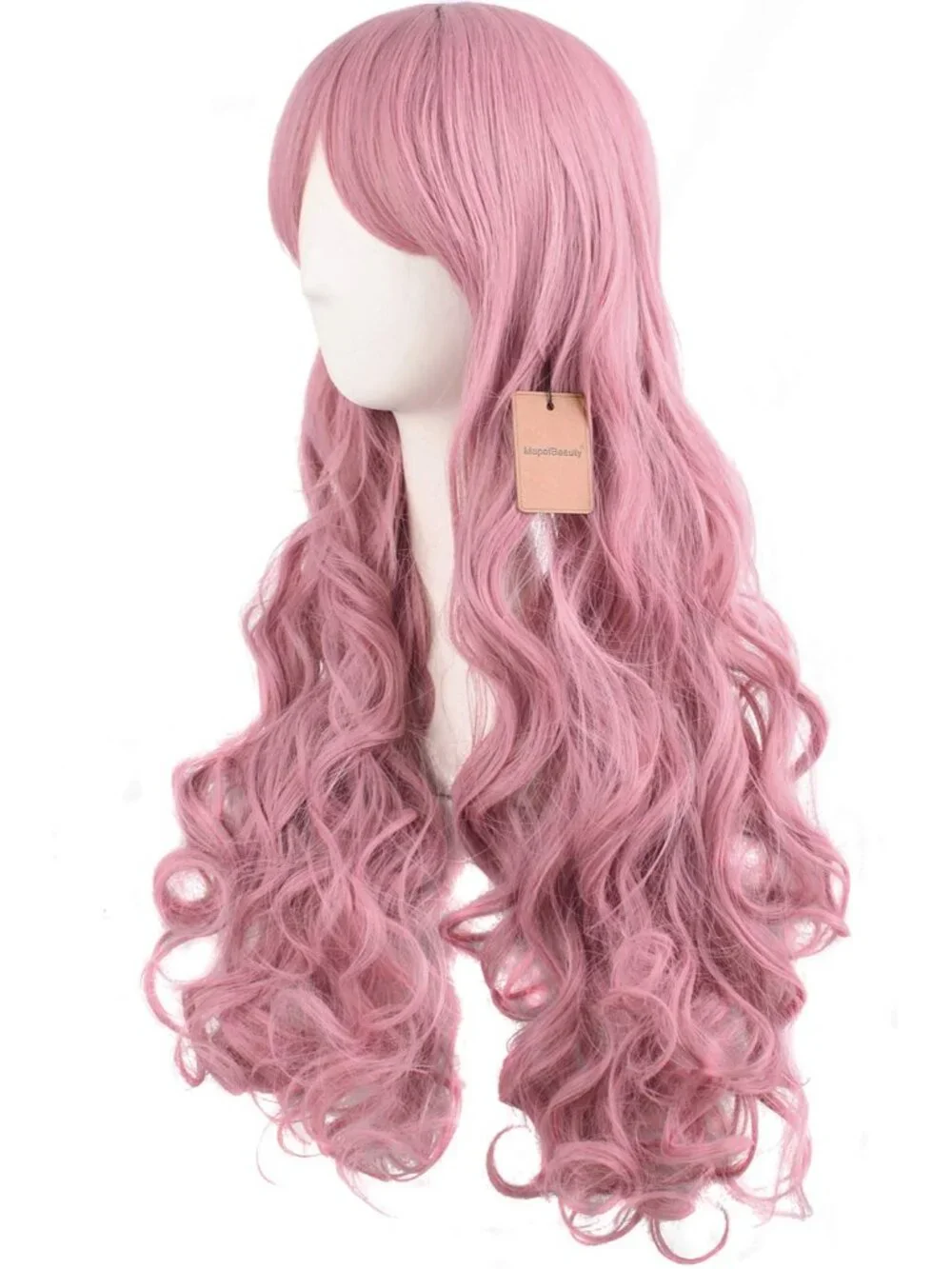 Women's Rouge Pink 28 Inch Lolita Long Curly 2 Ponytails Clip On Cosplay Wigs